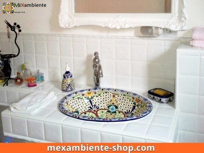 <p>Schafffen Sie ein echtes Badezimmer im Shabby Chic Style mit einem Mexikanischen Waschbecken. Hier das Modell “Aventura” ein Klassiker bei Mexambiente.</p>
